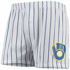Promo 🧨 Unbranded Men's Concepts Sport White Milwaukee Brewers Vigor Boxer Shorts ❤️
