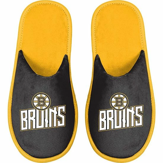 Hot Sale โ๏ธ Unbranded Men's FOCO Boston Bruins Scuff Slide Slippers ๐