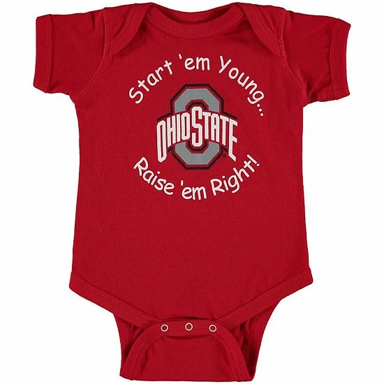 Outlet ✨ Unbranded Newborn & Infant Scarlet Ohio State Buckeyes Start 'Em Young Bodysuit ✨