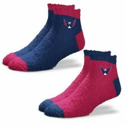 Wholesale ⭐ Unbranded 👩 Women's For Bare Feet Washington Capitals 2-Pack Team Sleep Soft 🧦 Socks 😍