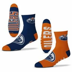 Deals 🔥 Unbranded Men's For Bare Feet Edmonton Oilers 2-Pack Team Quarter-Length 🧦 Socks 👍