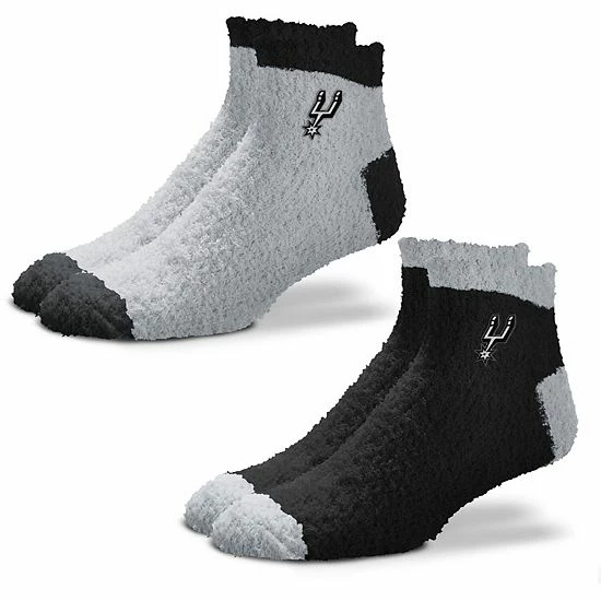 Cheap 🛒 Unbranded 👩 Women's For Bare Feet San Antonio Spurs 2-Pack Team Sleep Soft 🧦 Socks 🤩