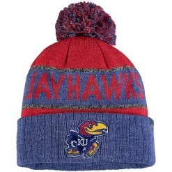 Best deal ❤️ Unbranded Youth Top Of The World Red Kansas Jayhawks Below Zero Cuffed Knit Hat With Pom 👍