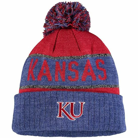 Best deal ❤️ Unbranded Youth Top Of The World Red Kansas Jayhawks Below Zero Cuffed Knit Hat With Pom 👍 - Image 3