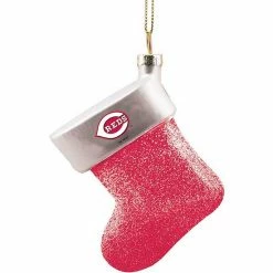 Coupon 🌟 Unbranded Cincinnati Reds Logo Blown Glass Stocking Ornament ⌛