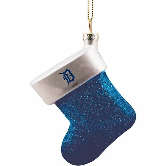 Outlet ๐ Unbranded Detroit Tigers Logo Blown Glass Stocking Ornament โค๏ธ