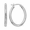 Coupon 🔥 Unbranded Platinum Over Silver Oval Hoop Earrings ✔️