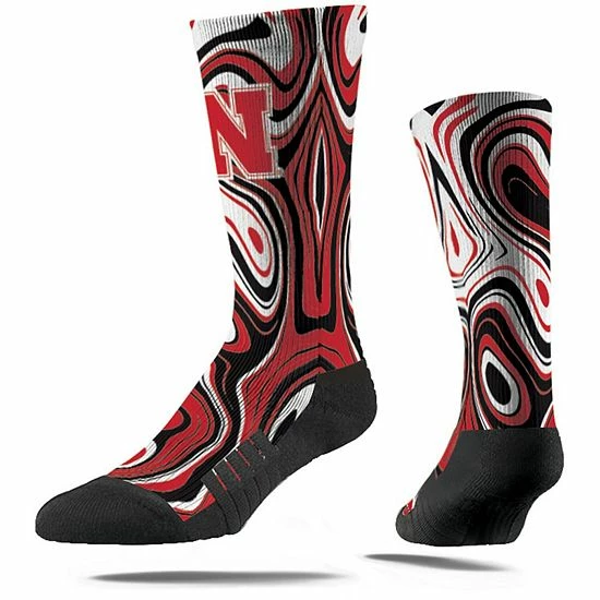 Promo ๐ Unbranded Men's Strideline Nebraska Huskers Oil Slick Crew ๐งฆ Socks ๐