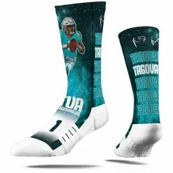 Discount 👍 Unbranded Youth Strideline Tua Tagovailoa Miami Dolphins Galaxy Crew 🧦 Socks 🧨
