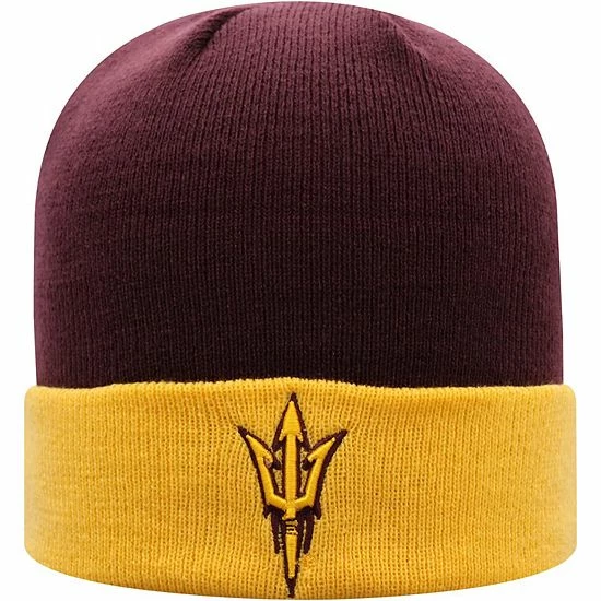 Best deal 💯 Unbranded Men's Top Of The World Maroon/Gold Arizona State Sun Devils Core 2-Tone Cuffed Knit Hat ✨