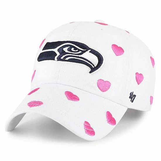 New ๐ Unbranded Toddler ๐ง Girls '47 White Seattle Seahawks Surprise Clean Up Adjustable Hat โค๏ธ - Image 2