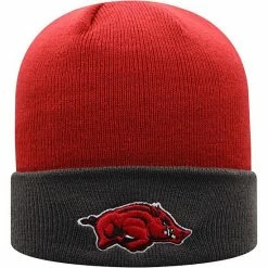 Promo 🥰 Unbranded Men's Top Of The World Cardinal/Gray Arkansas Razorbacks Core 2-Tone Cuffed Knit Hat ✨