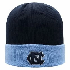 Best Pirce 🥰 Unbranded Men's Top Of The World Navy/Carolina Blue North Carolina Tar 👠 Heels Core 2-Tone Cuffed Knit Hat 🎁