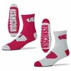 Cheapest 💯 Unbranded Men's For Bare Feet Wisconsin Badgers 2-Pack Team Quarter-Length 🧦 Socks 🎉