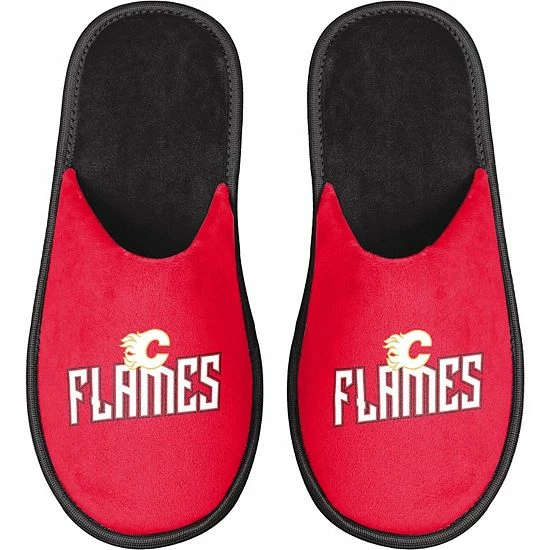 New 👏 Unbranded Men's FOCO Calgary Flames Scuff Slide Slippers 😉 - Image 2