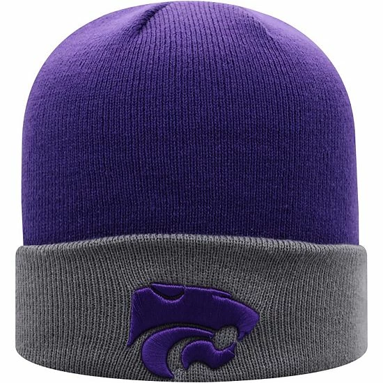 Promo 😉 Unbranded Men's Top Of The World Purple/Gray Kansas State Wildcats Core 2-Tone Cuffed Knit Hat ⭐ - Image 2