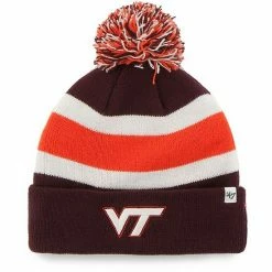 Top 10 🤩 Unbranded Men's '47 Maroon Virginia Tech Hokies Breakaway Cuffed Knit Hat With Pom 😉
