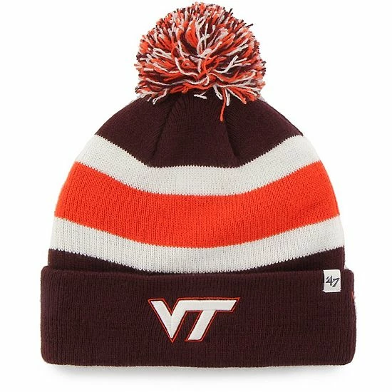 Top 10 🤩 Unbranded Men's '47 Maroon Virginia Tech Hokies Breakaway Cuffed Knit Hat With Pom 😉