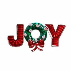 Best Sale 👏 Unbranded Enamel & Crystal "Joy" Holiday Pin 💯