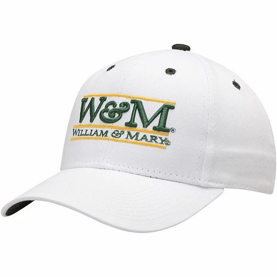 Best Sale 🛒 Unbranded Men's The Game White William & Mary Tribe W&M Classic Bar Adjustable Snapback Hat 🔔