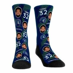Wholesale 🎁 Unbranded Men's Rock 'Em 🧦 Socks Karl-Anthony Towns Minnesota Timberwolves Player Allover Crew 🧦 Socks 🤩