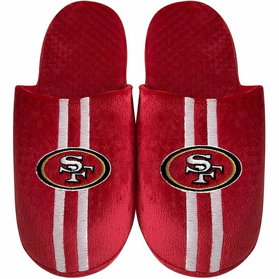 Best Pirce ๐ Unbranded Youth FOCO San Francisco 49ers Team Stripe Slippers โญ