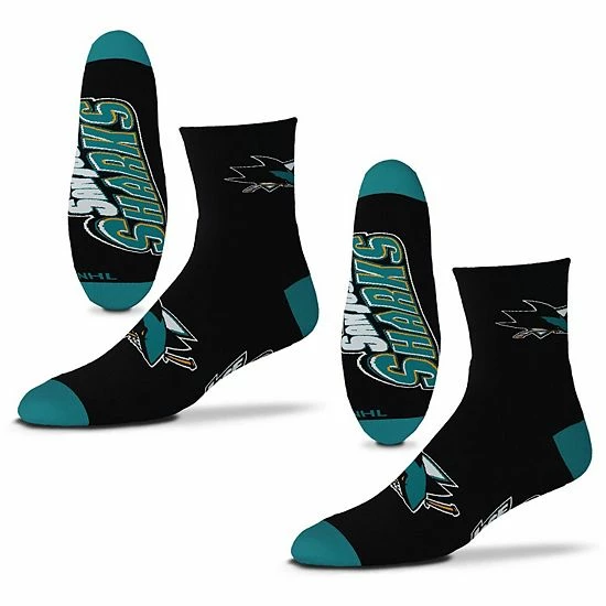 Discount โญ Unbranded Men's For Bare Feet San Jose Sharks 2-Pack Team Quarter-Length ๐งฆ Socks ๐งจ