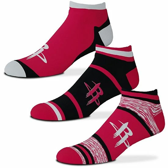 Wholesale 🤩 Unbranded For Bare Feet Houston Rockets Cash Three-Pack Ankle 🧦 Socks 🔥 - Image 2