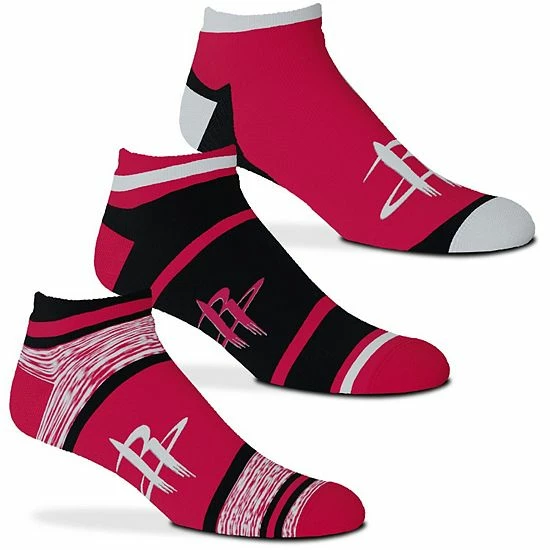 Wholesale 🤩 Unbranded For Bare Feet Houston Rockets Cash Three-Pack Ankle 🧦 Socks 🔥 - Image 3