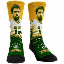 Best Sale 💯 Unbranded Men's Rock Em 🧦 Socks Aaron Rodgers Green Bay Packers Player Jumbotron Crew 🧦 Socks 💯