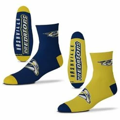 Best Pirce 🧨 Unbranded Men's For Bare Feet Nashville Predators 2-Pack Team Quarter-Length 🧦 Socks 🔔