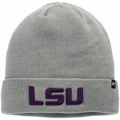 Top 10 🎁 Unbranded Men's '47 Gray LSU Tigers Raised Cuffed Knit Hat 😍