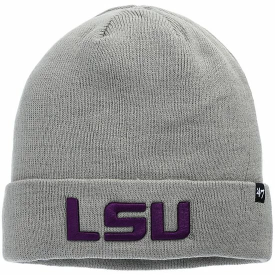 Top 10 ๐ Unbranded Men's '47 Gray LSU Tigers Raised Cuffed Knit Hat ๐