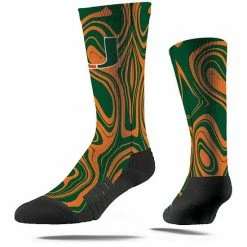 Cheapest ✔️ Unbranded Men's Strideline Miami Hurricanes Oil Slick Crew 🧦 Socks 😀