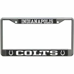 Promo 🌟 Unbranded Indianapolis Colts Carbon Small Over Large Metal Acrylic Cut License Plate Frame ❤️