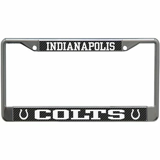 Promo 🌟 Unbranded Indianapolis Colts Carbon Small Over Large Metal Acrylic Cut License Plate Frame ❤️