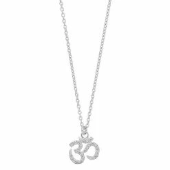 Cheap 💯 Unbranded Sterling Silver Cubic Zirconia Om Pendant Necklace 😀