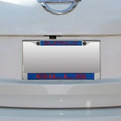 Buy 😉 Unbranded Buffalo Bills Metal Frame Acrylic Top & Bottom Inlaid Mirror License Plate Frame ⭐
