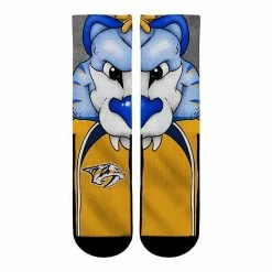 Flash Sale 😉 Unbranded Men's Rock Em 🧦 Socks Nashville Predators Split Face Mascot Crew 🧦 Socks 🌟