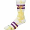 Cheapest 👏 Unbranded Men's Stance Los Angeles Lakers Tie-Dye Crew 🧦 Socks 🎉
