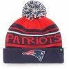 Best deal 🔔 Unbranded Youth '47 Red/Navy New England Patriots Playground Cuffed Knit Hat With Pom 🥰
