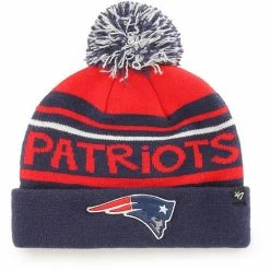 Best deal 🔔 Unbranded Youth '47 Red/Navy New England Patriots Playground Cuffed Knit Hat With Pom 🥰