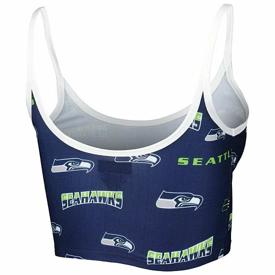 Flash Sale ❤️ Unbranded 👩 Women's Concepts Sport College Navy/White Seattle Seahawks Breakthrough Allover Knit Sports Bra 🛒 - Image 4
