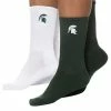 Best deal 🔔 Unbranded 👩 Women's ZooZatz Green/White Michigan State Spartans 2-Pack Quarter-Length 🧦 Socks 👏