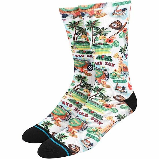 Best Pirce 🎁 Unbranded Men's Stance X Reyn Spooner White Boston Red Sox 2022 MLB All-Star Game Tri-Blend Crew 🧦 Socks 🎉