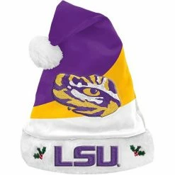 New 😉 Unbranded FOCO LSU Tigers Colorblock Santa Hat 🤩