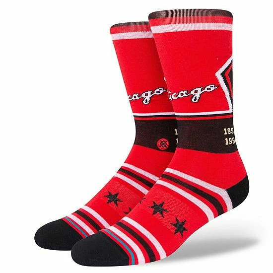 Brand new ๐คฉ Unbranded Men's Stance Red Chicago Bulls 2021/22 City Edition Crew ๐งฆ Socks ๐