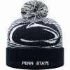 Hot Sale 🥰 Unbranded Youth Top Of The World Navy Penn State Nittany Lions Line Up Cuffed Knit Hat With Pom ❤️