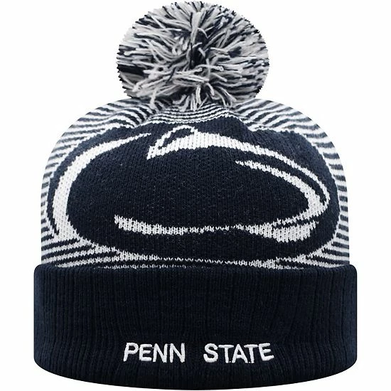 Hot Sale 🥰 Unbranded Youth Top Of The World Navy Penn State Nittany Lions Line Up Cuffed Knit Hat With Pom ❤️ - Image 2