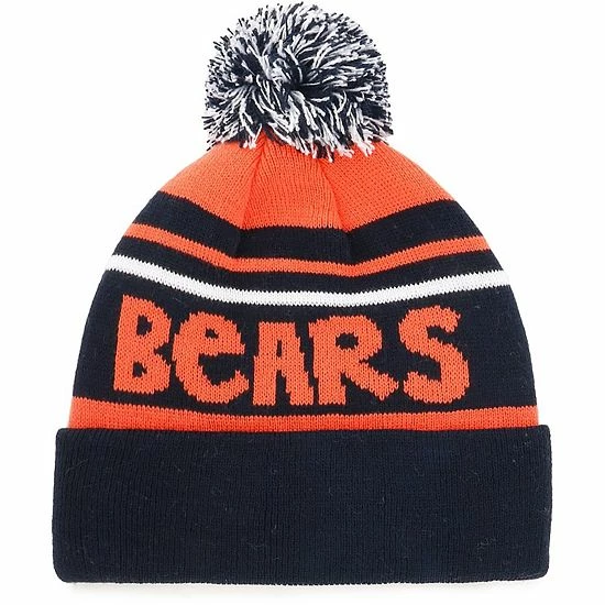 New 🎁 Unbranded Youth '47 Orange/Navy Chicago Bears Playground Cuffed Knit Hat With Pom 😀 - Image 3